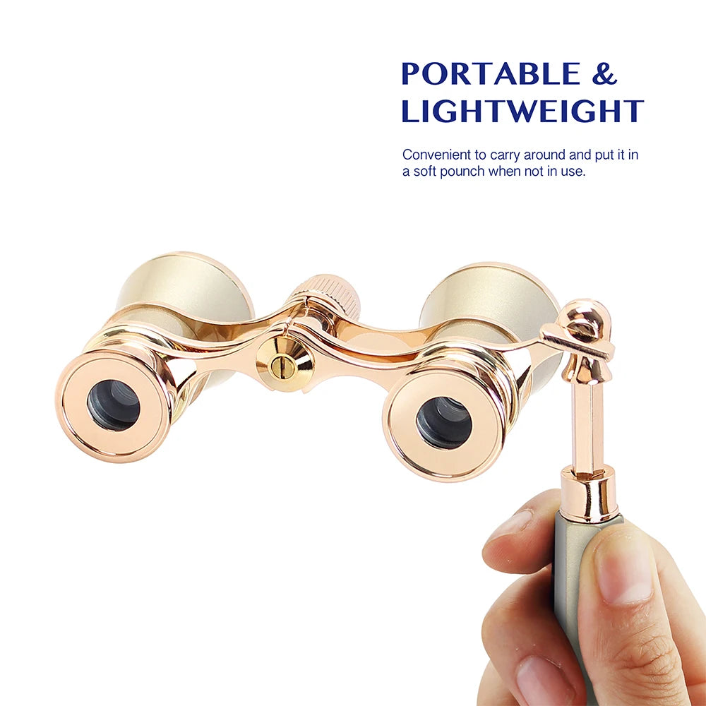 Opera Glasses Theater Binoculars With Foldable Extendable Handle