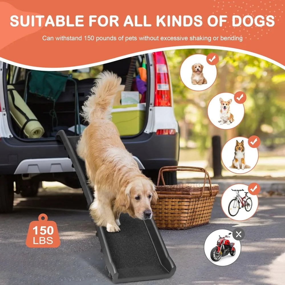 Folding Dog Ramp For Car SUV With Extra Long Rails