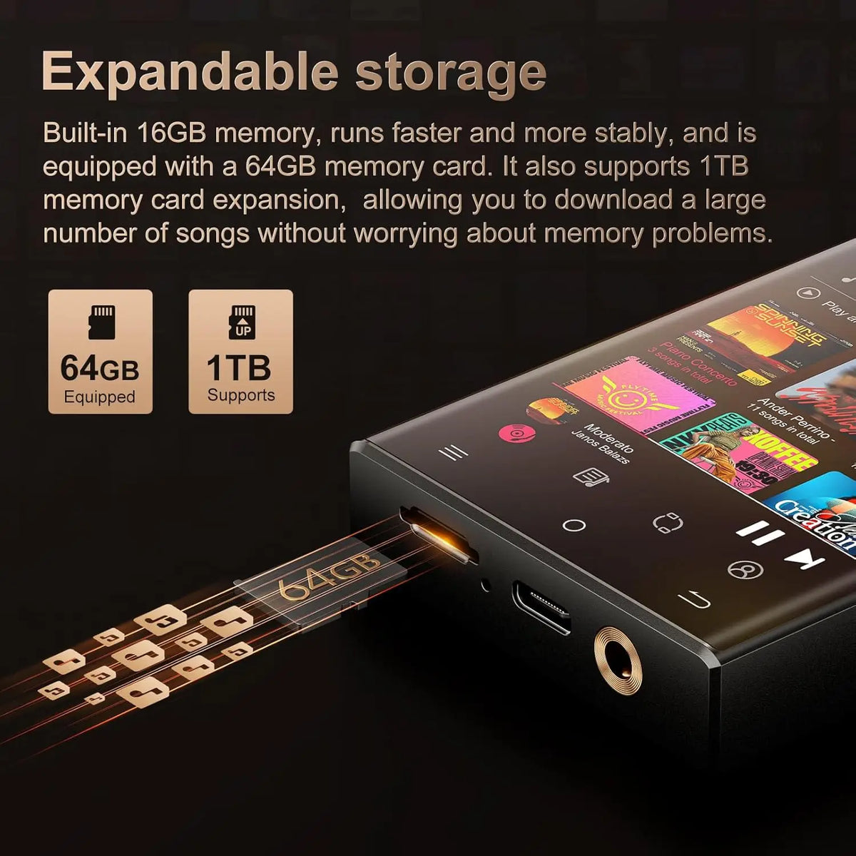 Oilsky Bluetooth MP3 Player With WiFi And Lossless DSD Audio