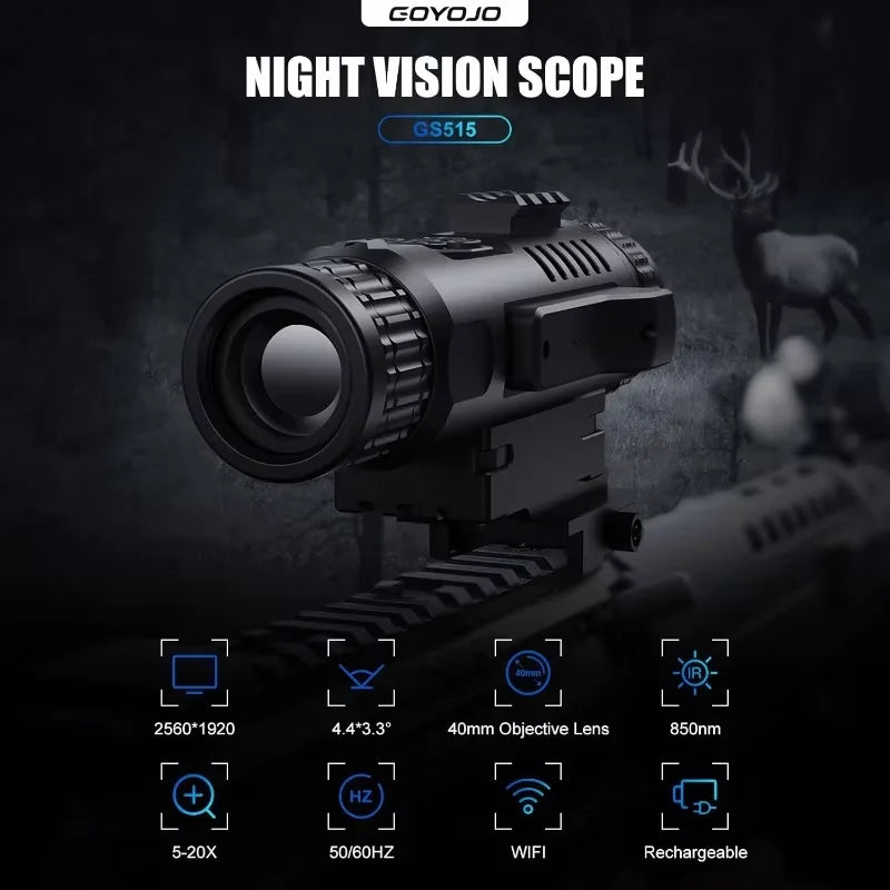 GOYOJO GS515 Digital Night Vision 5-20X Hunting Wildlife Optics