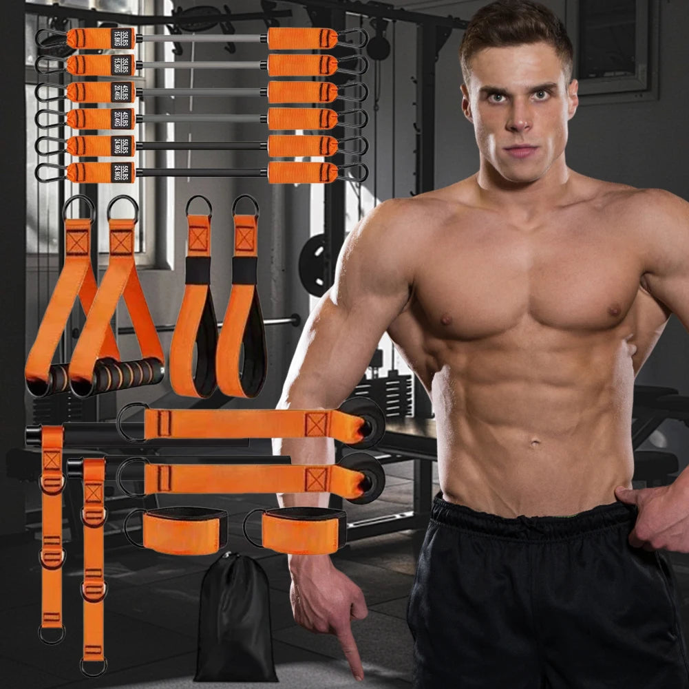 Multifunctional Pilates Bar With Resistance Bands Portable Yoga Set