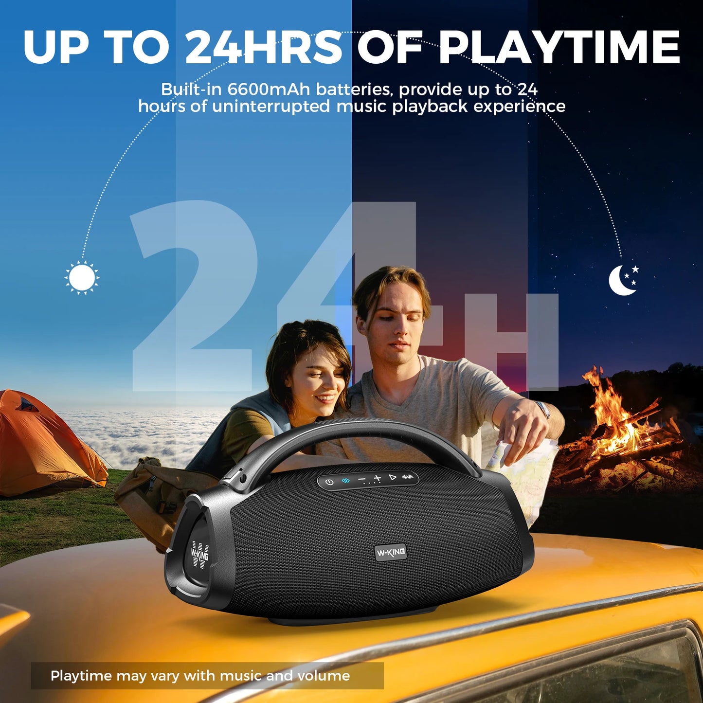 W-King X20S Bluetooth Speaker IPX7 Waterproof With Strap 140W