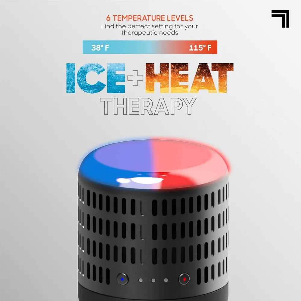 Deep Tissue Percussion Massage Gun With Hot Cold Therapy 4 Speeds 5 Heads Portable Recovery For Athletes