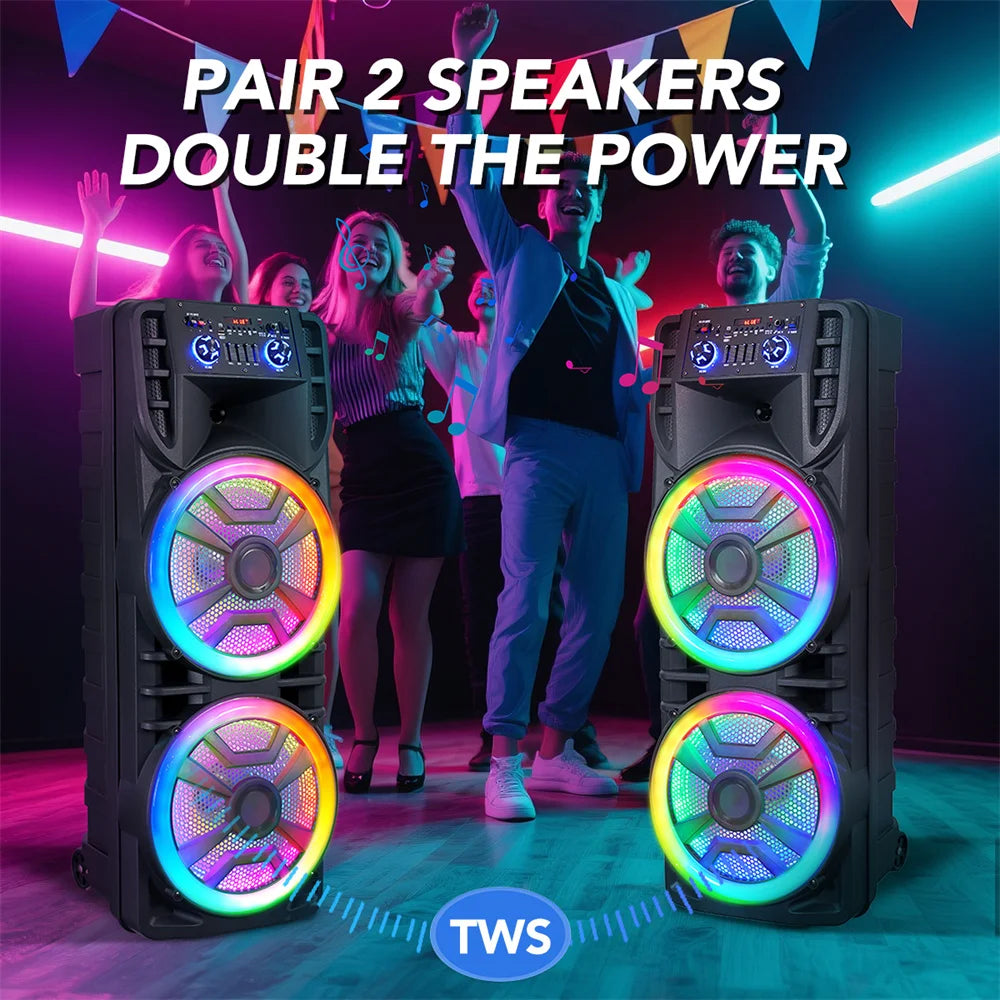 CURUK 8000W Peak Bluetooth Party Speaker with Subwoofer