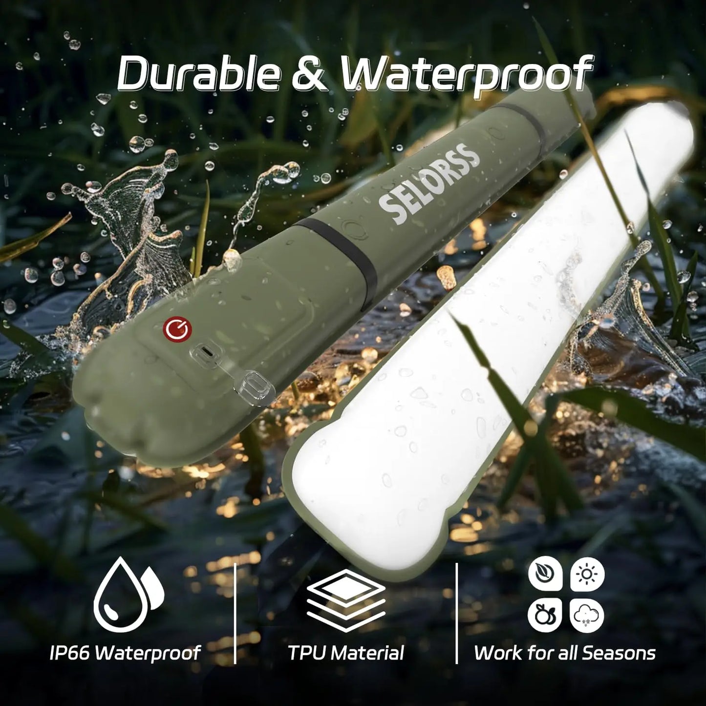 Selorss Rechargeable Portable Camping Light Waterproof Tent Lantern Outdoor