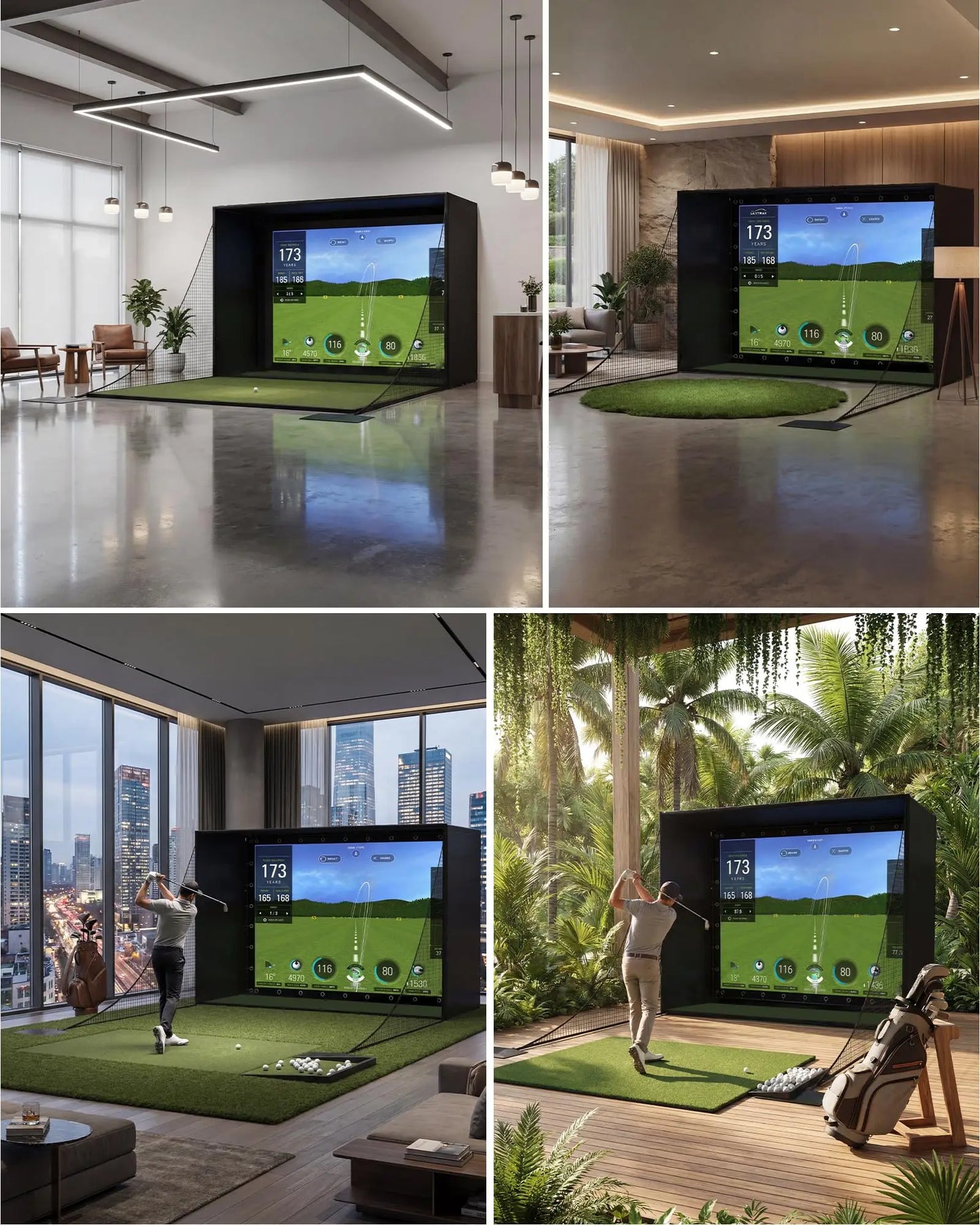 Golf Simulator Enclosure Package With Impact Screen Guard