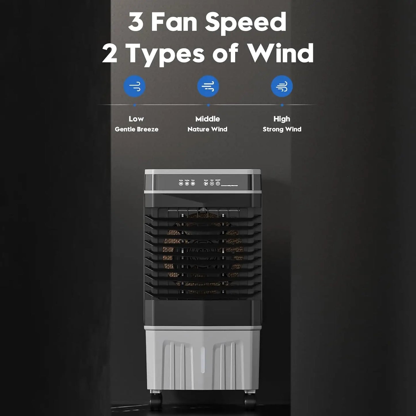 Portable Evaporative Air Cooler 1800 CFM With Water Tank And Oscillation