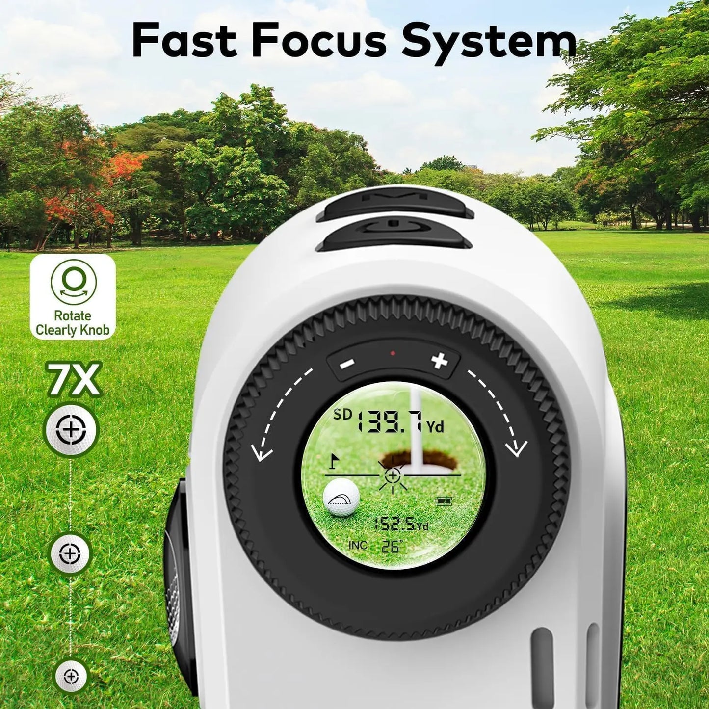 KOKVP 7X Golf Rangefinder With Slope Compensation And Flag Lock