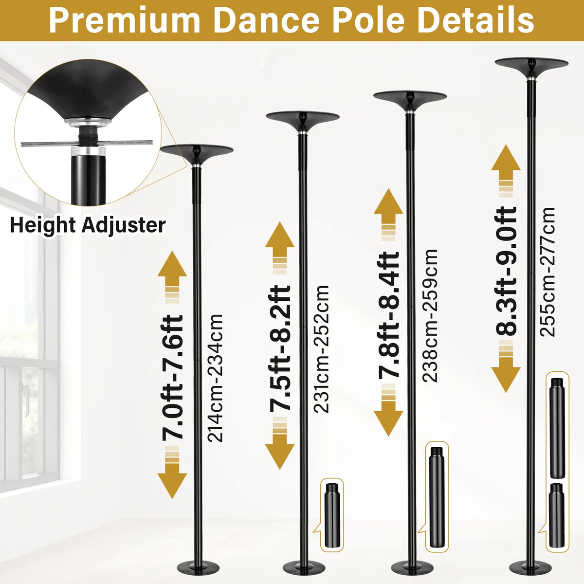 Portable Removable Dance Pole for Home Fitness and Training