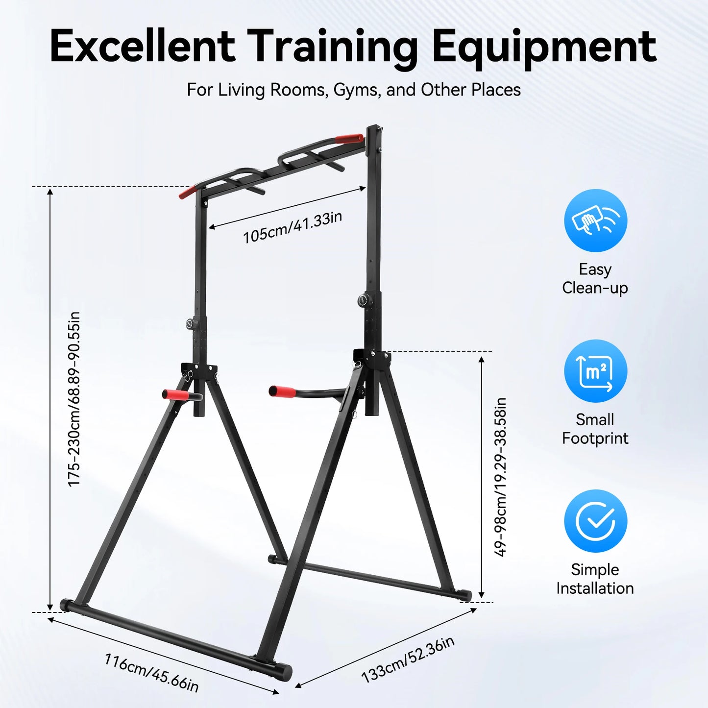 Adjustable Height Triangular Pull Up Station With Dip Bar
