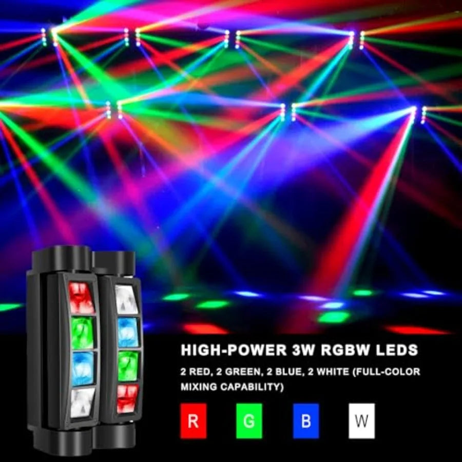 Spider Beam Moving Head DJ Light 8 LEDs RGBW Disco