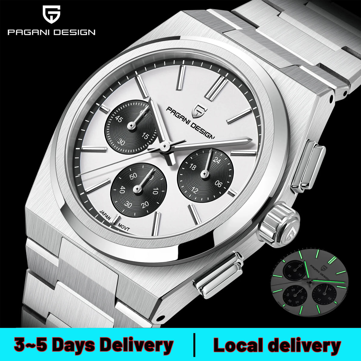 PAGANI DESIGN 2024 New Men Watches Quartz Business Watches VK63 Mens Clock Top Brand Luxury Watch Men Chronograph Watch for Men