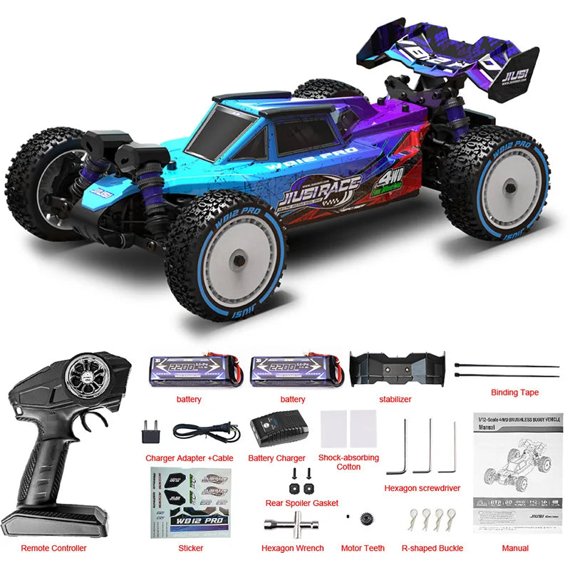 JIUSI WB 12 Pro 1/12 Brushless RC Car For Adults 50 MPH Off Road 4X4 RTR All Terrain Buggy