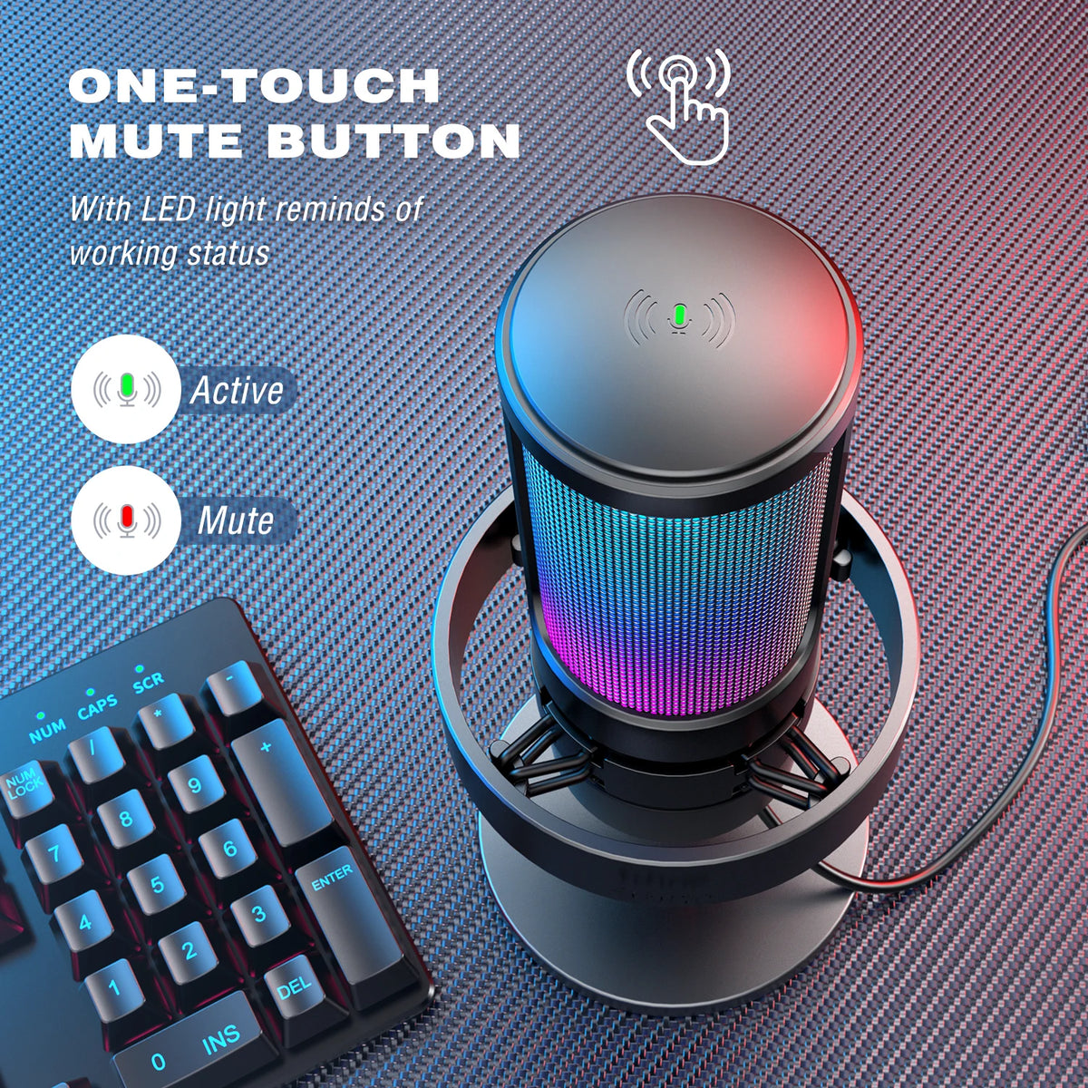 FIFINE USB Microphone for Recording and Streaming with Touch Mute