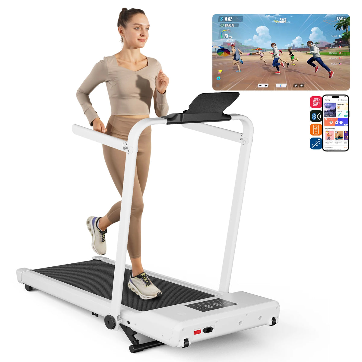 Superun 3.0HP Foldable Treadmill With Incline Handle And Remote Control