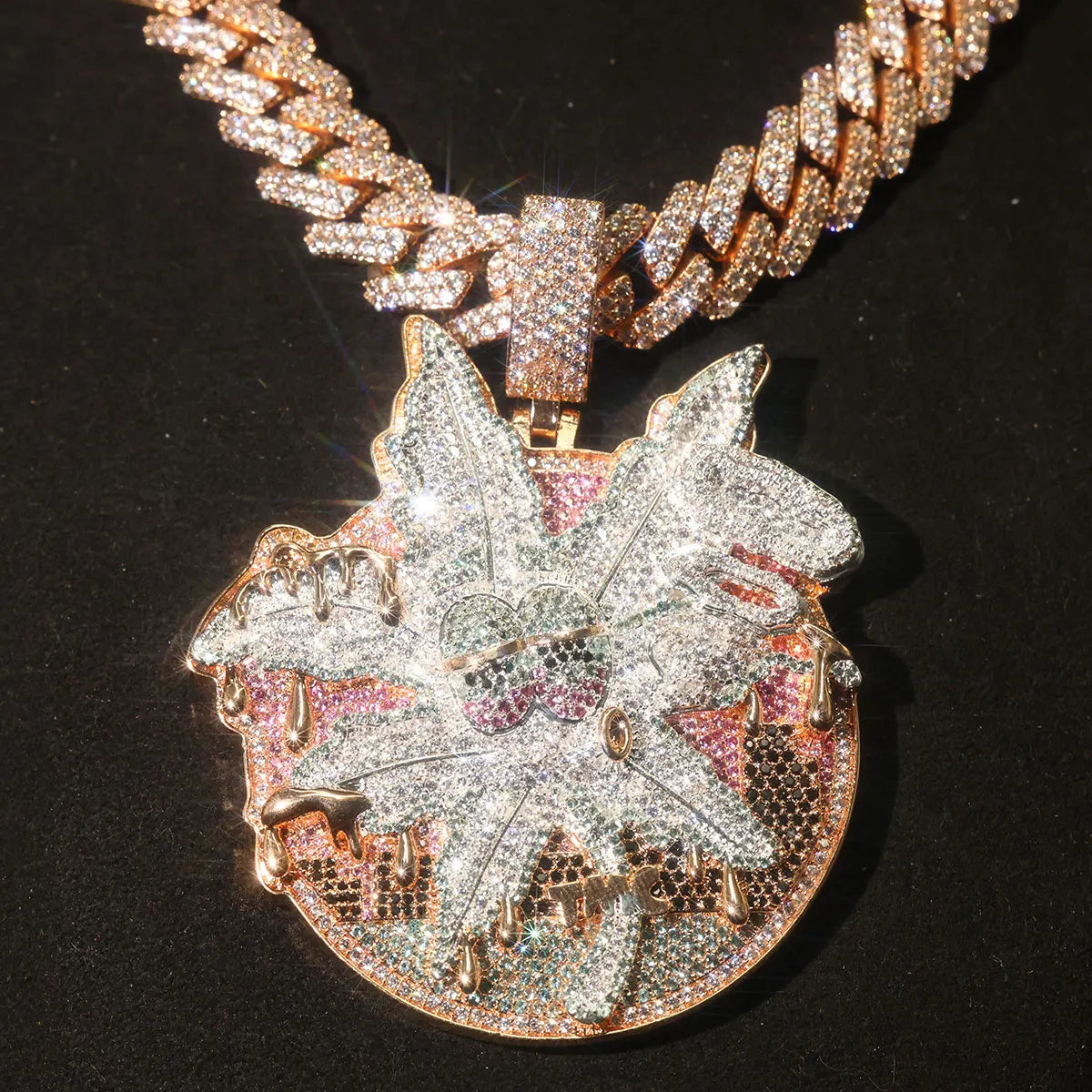 Lyee Cyee Iced Cubic Zirconia Hip Hop Pendant Necklace