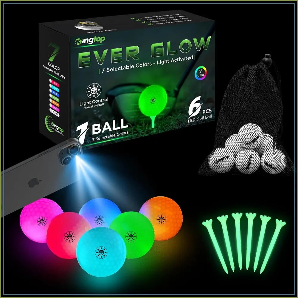 Upgraded LED Glow In The Dark Golf Balls With Case