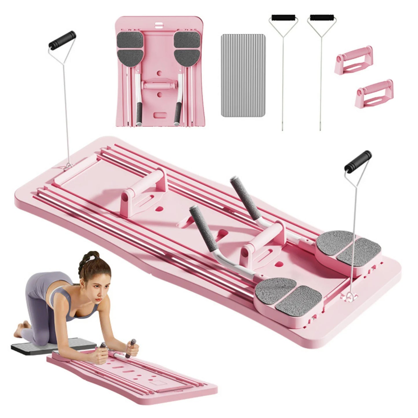 Foldable Ab Workout Board With Resistance Bands For Abs Training