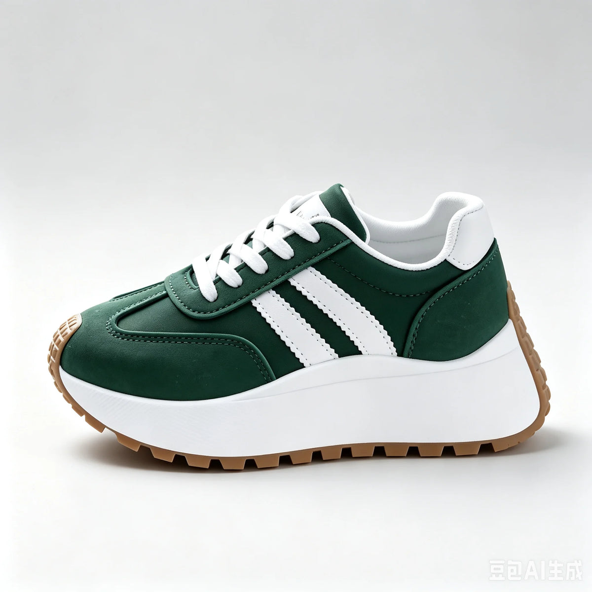 Women's Lace Up Platform Casual Sneakers Soft Synthetic Leather Upper Non-Slip Rubber Sole Retro Walking Shoes Fashion Thick Sole Athletic Footwear for Daily Shopping Travel Outdoor White Black Green Purple