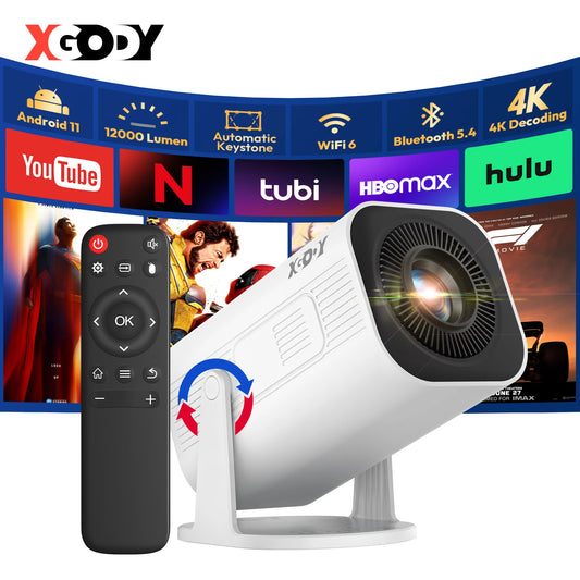 XGODY 4K LED Projector WiFi 6 Bluetooth 5.0 Home Theater
