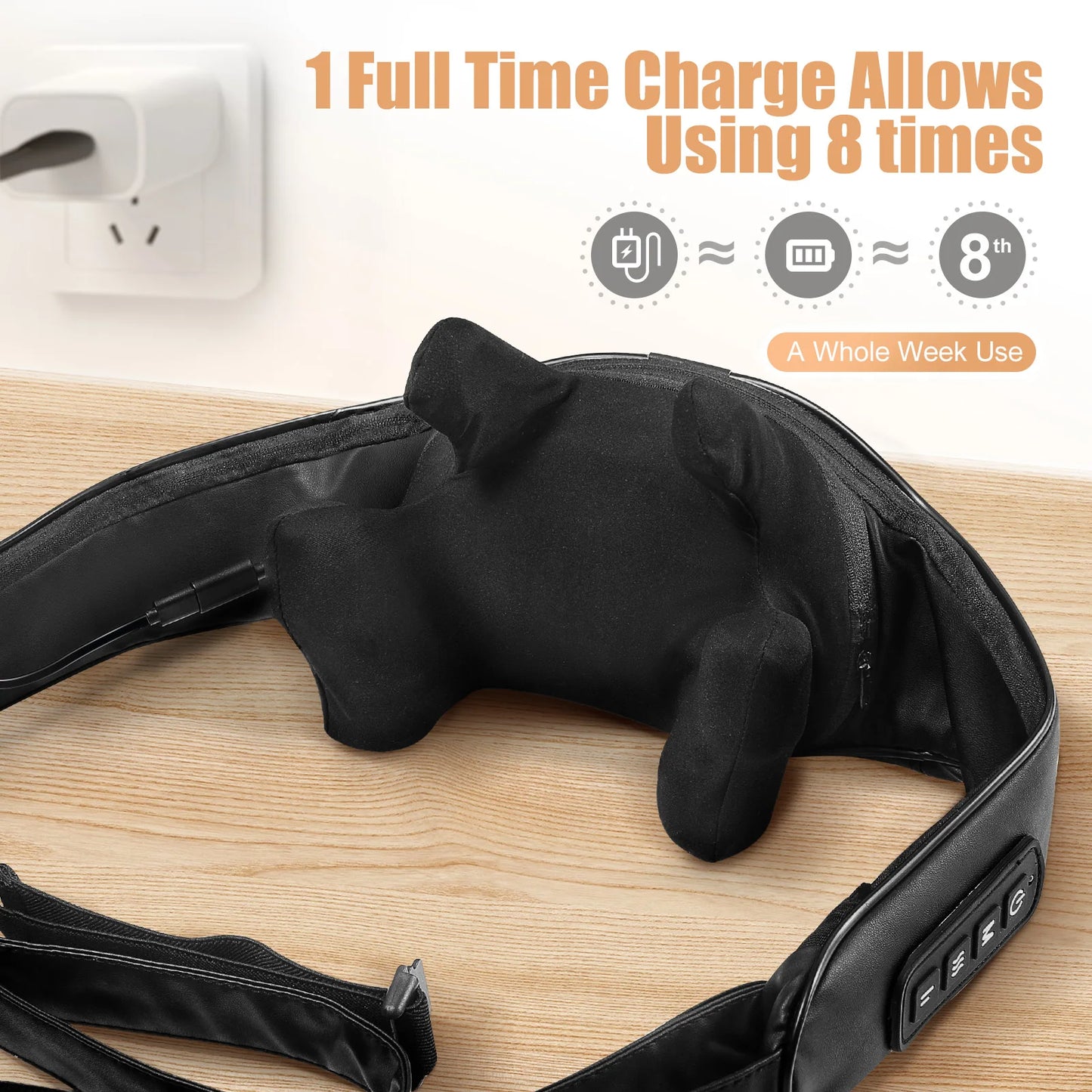 MASGRE Shiatsu Back Neck Massager With Heat Cordless 3D Kneading