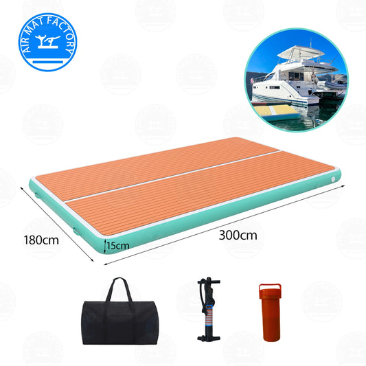 Inflatable Floating Dock Water Platform Non Slip Foldable Yoga Mat For Pool Beach Ocean Lake Ideal For Poolside Families