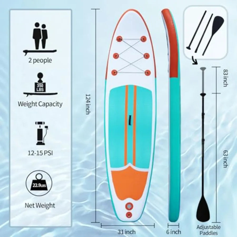 Inflatable Paddle Boards Ultra Stable Wide Design Blue PVC Material With Premium Accessories For Outdoor Water Sports