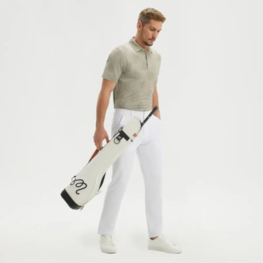 MaelReg Men's Moisture-Wicking Golf Polo Shirt With Lightweight Jacquard Fabric For Peak Performance