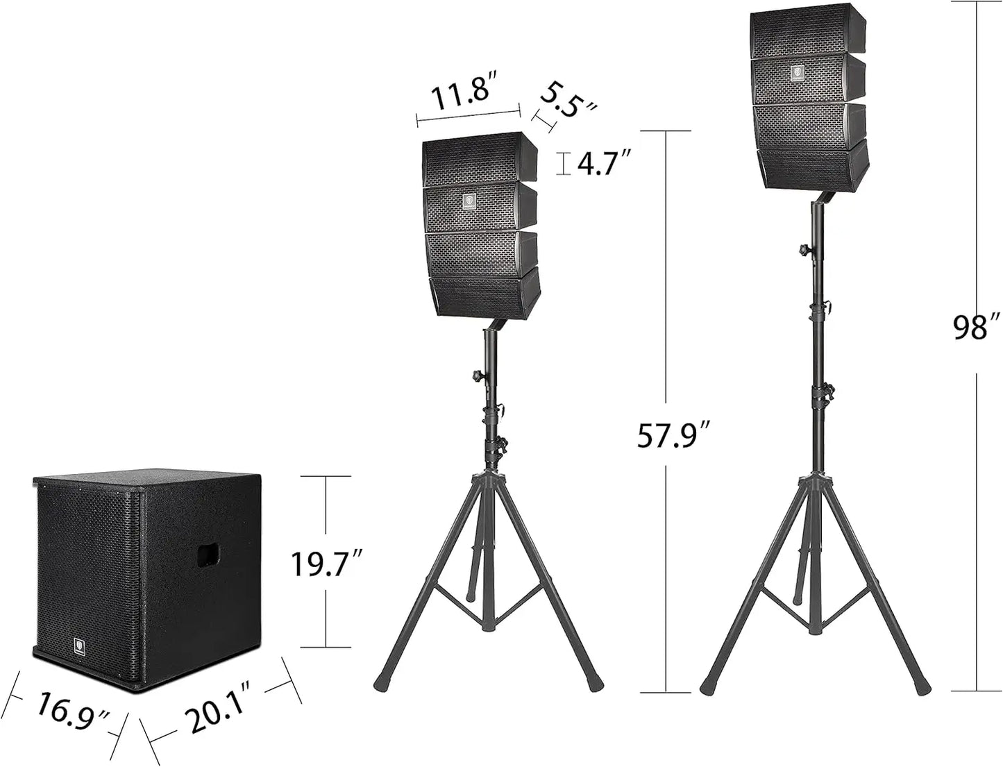 PRORECK Club 3500 Subwoofer DJ Powered PA Speaker System