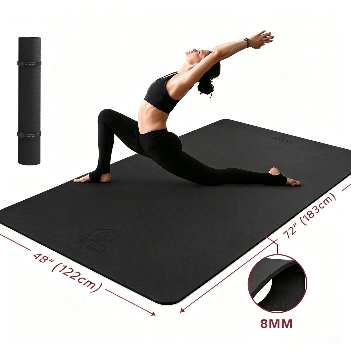 HAPBEAR TPE Double Sided Non Slip Yoga Exercise Mat