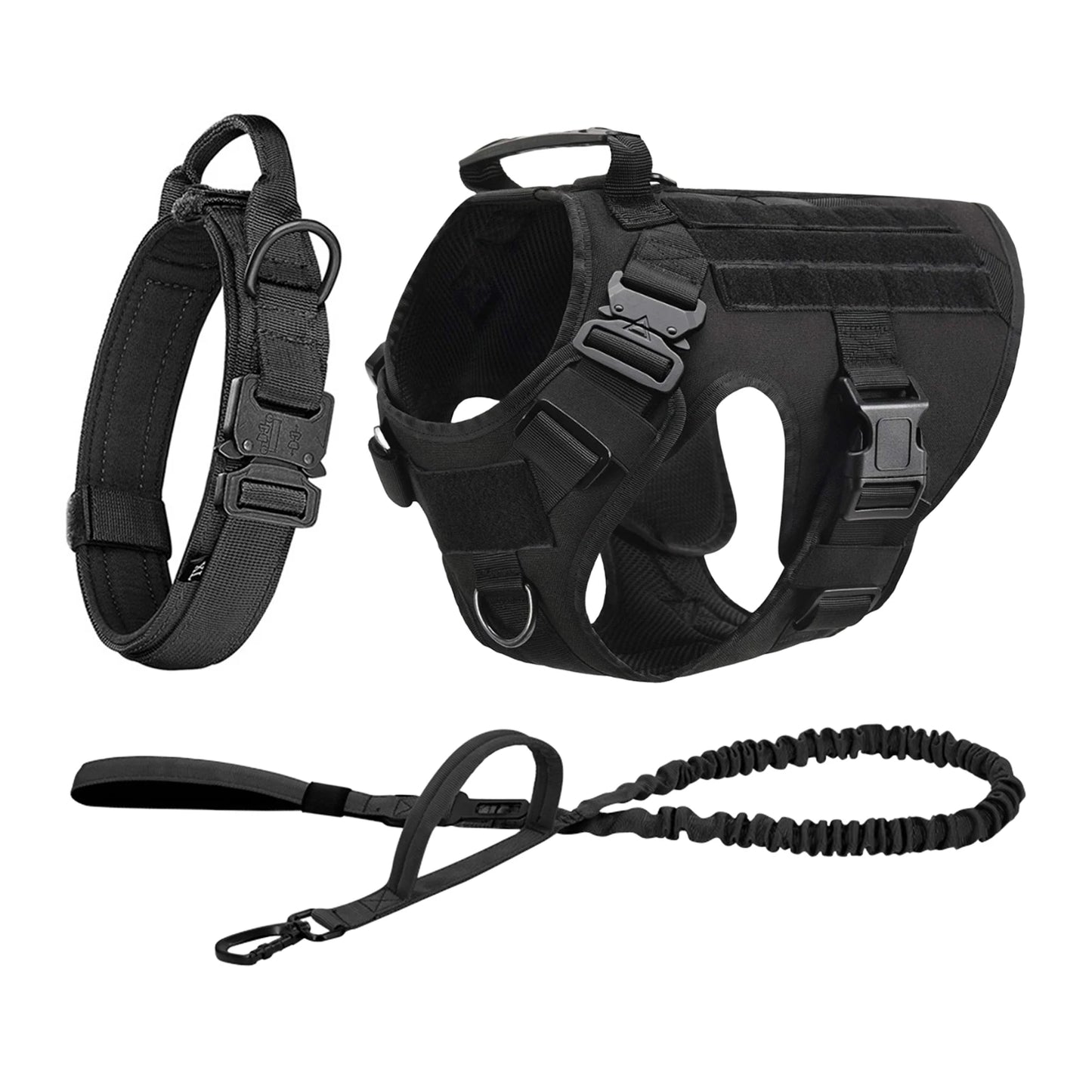MOLLE Tactical Dog Harness With Padded Quick Release Buckles