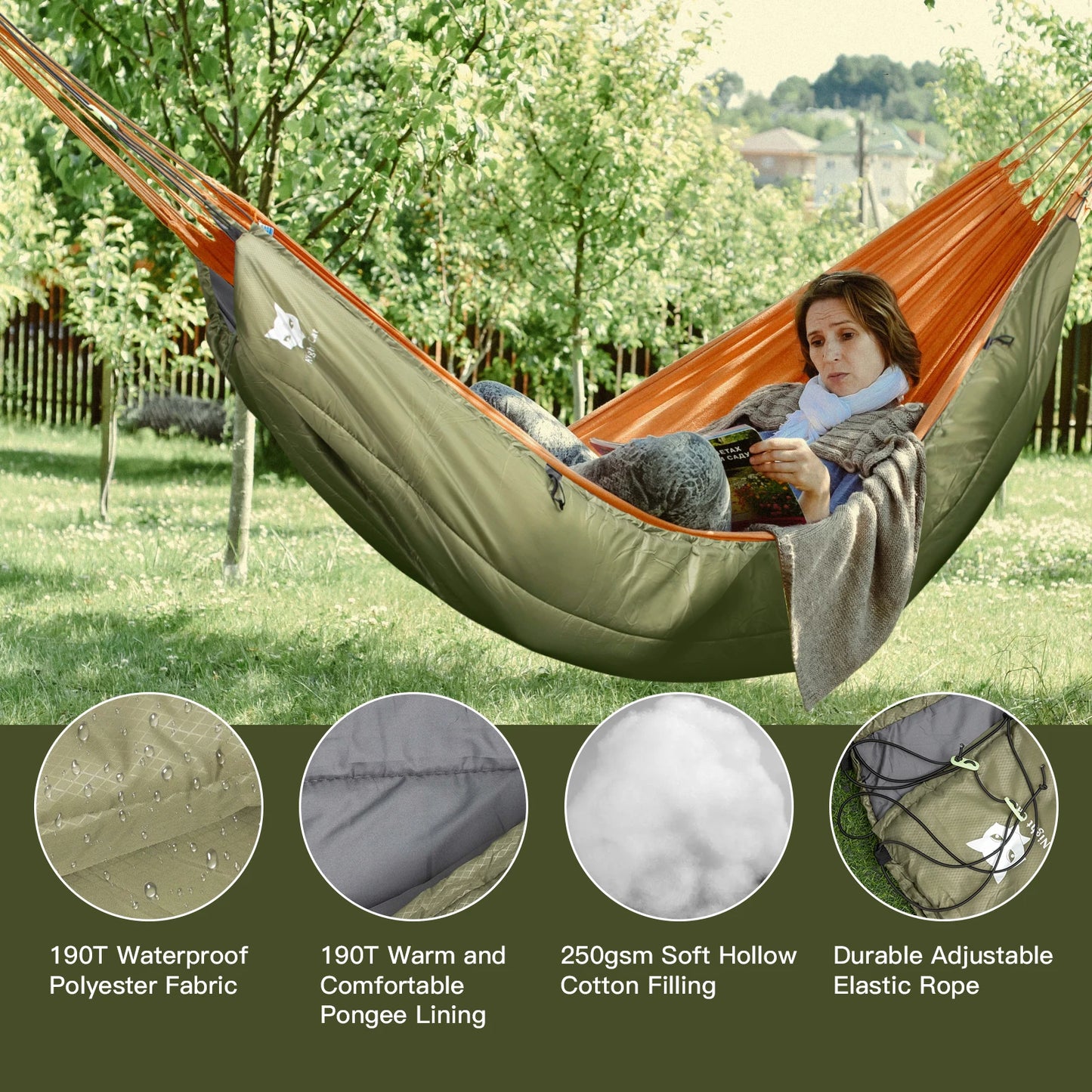 Night Cat Hammock Underquilt Sleeping Bag Insulated For 4 Season