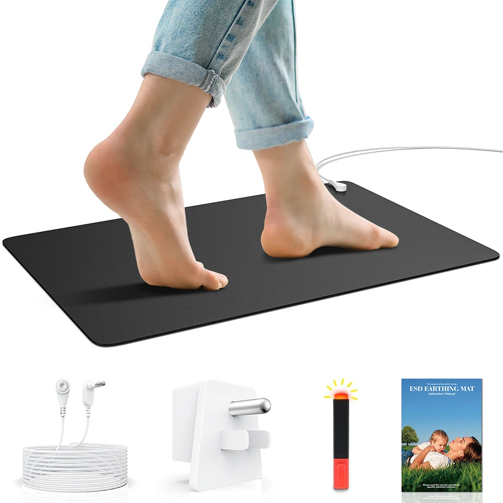 Astarexin Grounding Mat Kit, Office Desk & Bed Grounding Pad for Laptop Computer Use, Anti-Static Earth Connection Mat for Daily Wellness & Relaxation