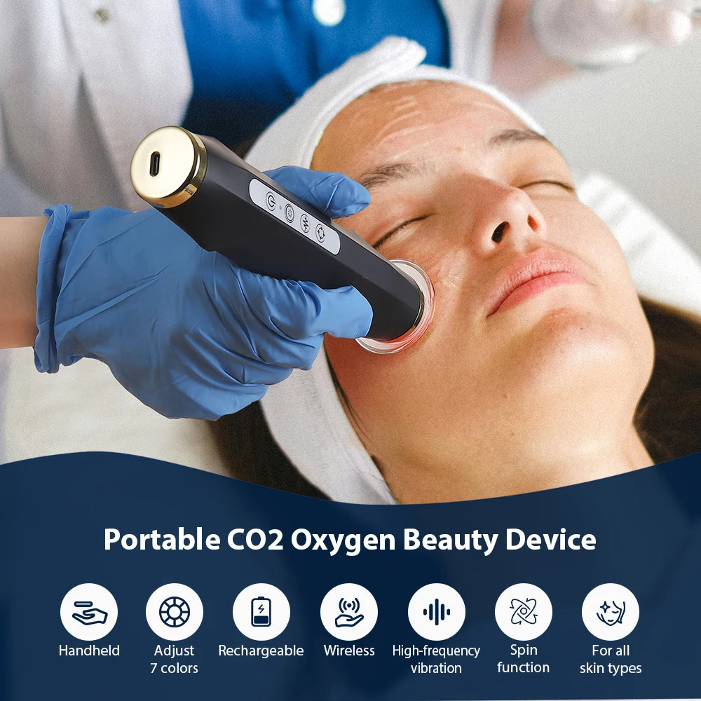 Foreverlily Oxygen Bubble Pen CO2 Facial Machine 7 Color LED Spa Treatment For Home Spa Enthusiasts