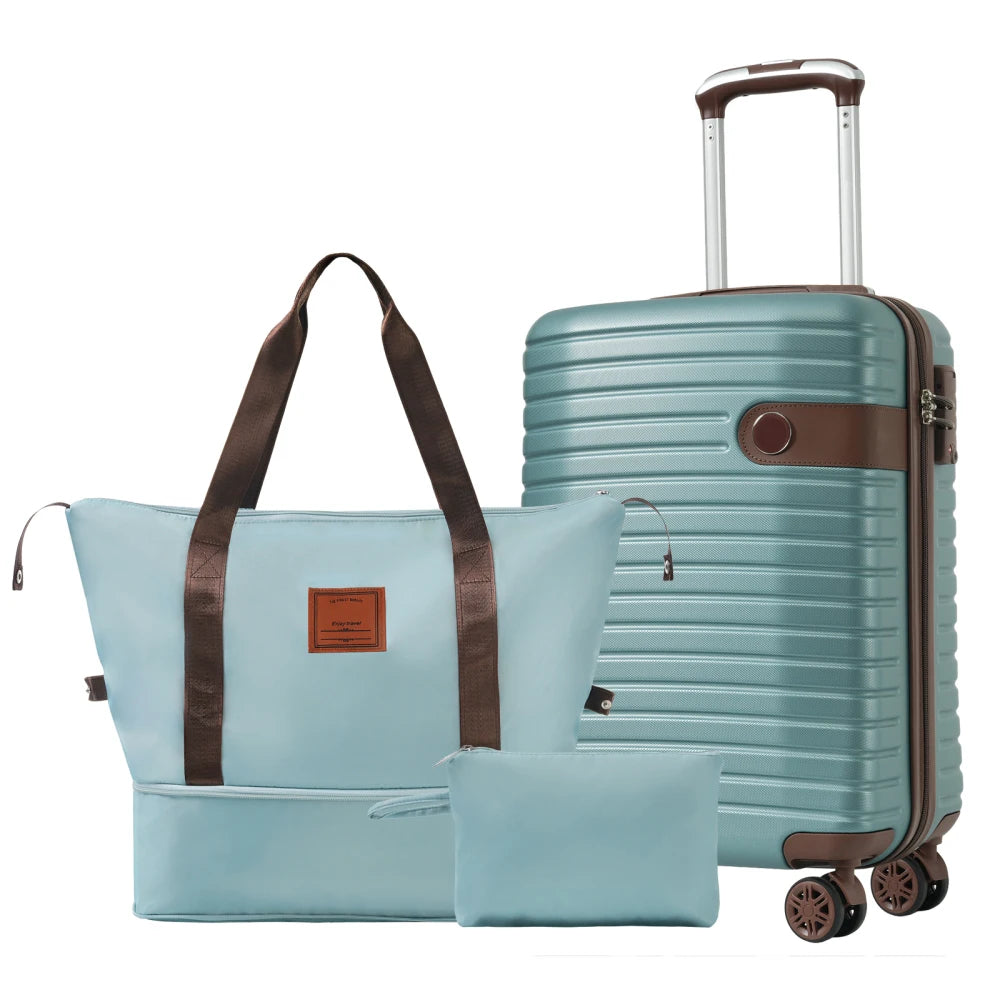 3 Piece Luggage Set Carry-On Hardshell ABS Spinner Wheels