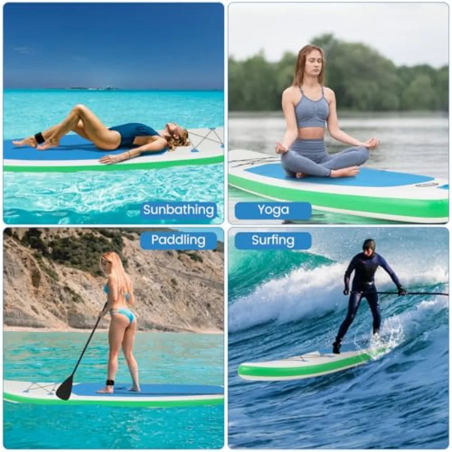 Inflatable Stand Up Paddle Board Ultra Stable 11ft Long 30in Wide Durable PVC For Beginners