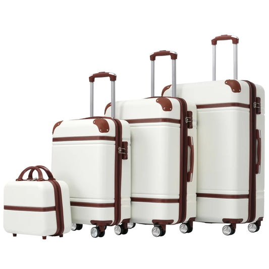 4 Piece Hardside Spinner Luggage Set With TSA Lock
