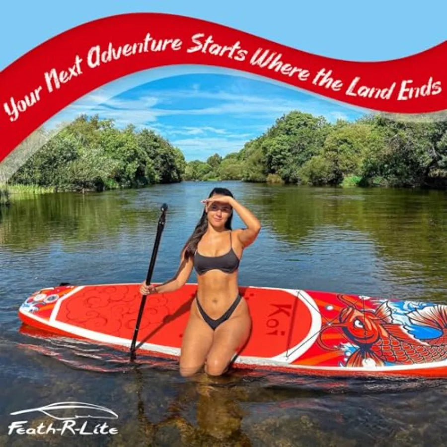 Inflatable Paddle Board Ultra Stable with Triple Fin Setup Durable PVC for Outdoor Water Sports Enthusiasts