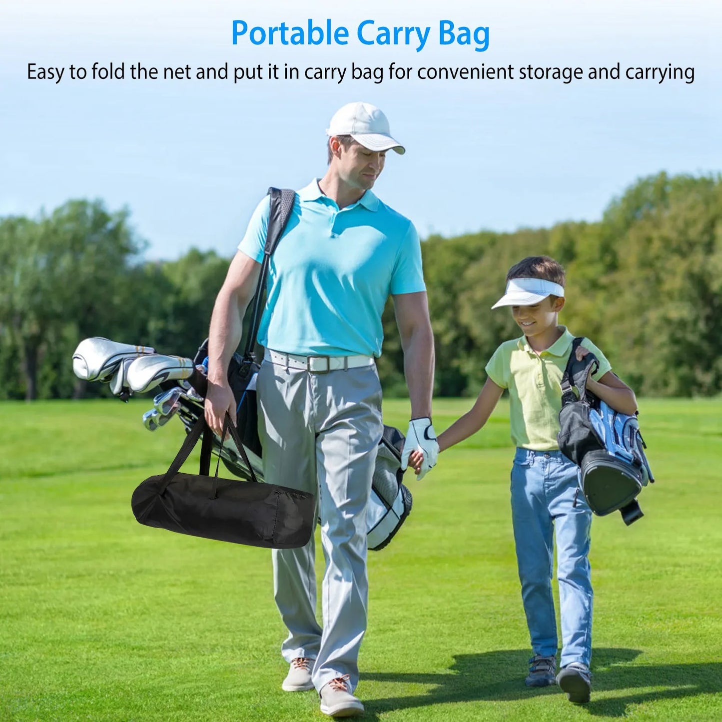 Golf Practice Net With Carry Bag For Backyard Driving Range Portable Heavy Duty Mesh Swing Trainer