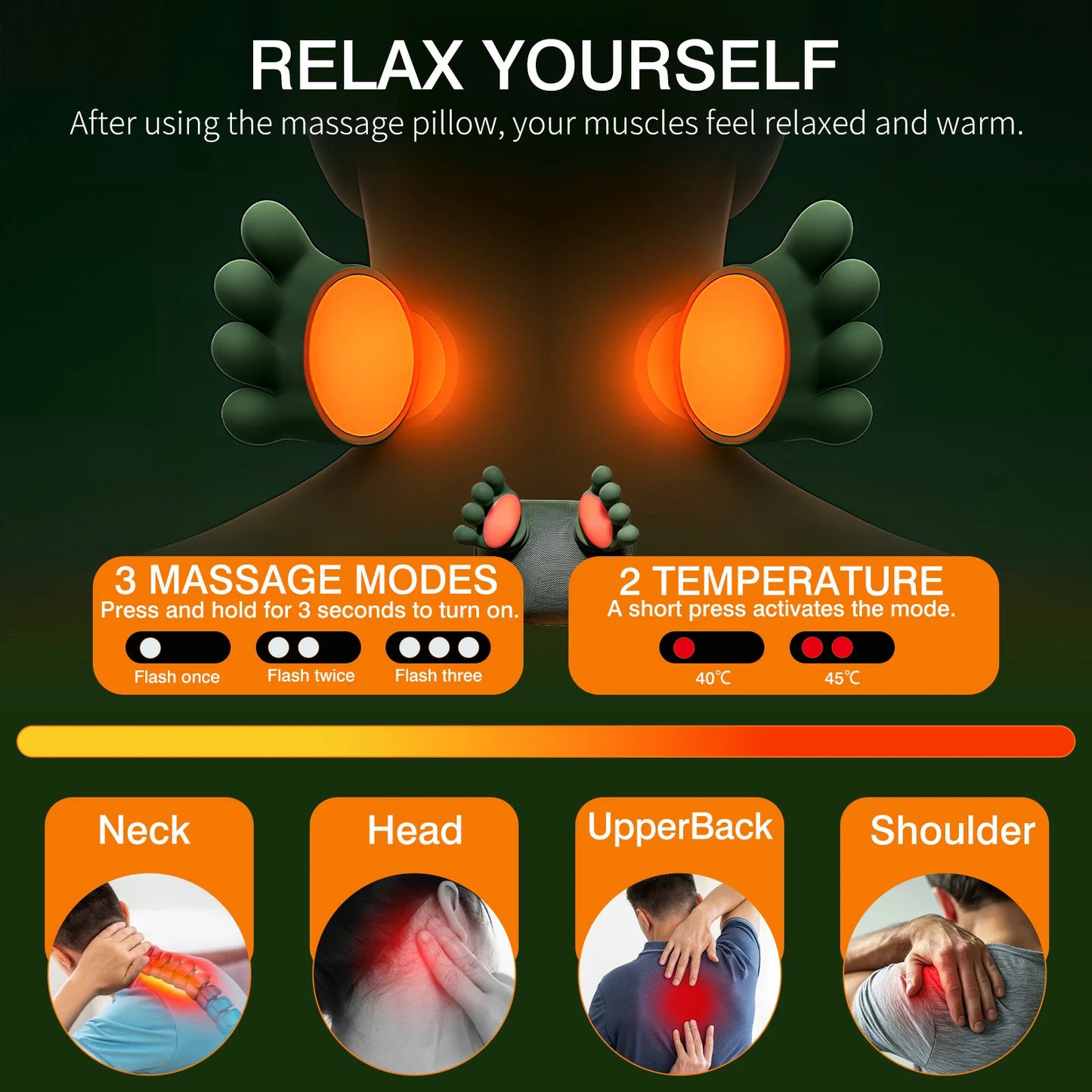 Shoulder And Neck Massager With Bionic Heated 4D Kneading Simulates Real Palm Massage For Home Use