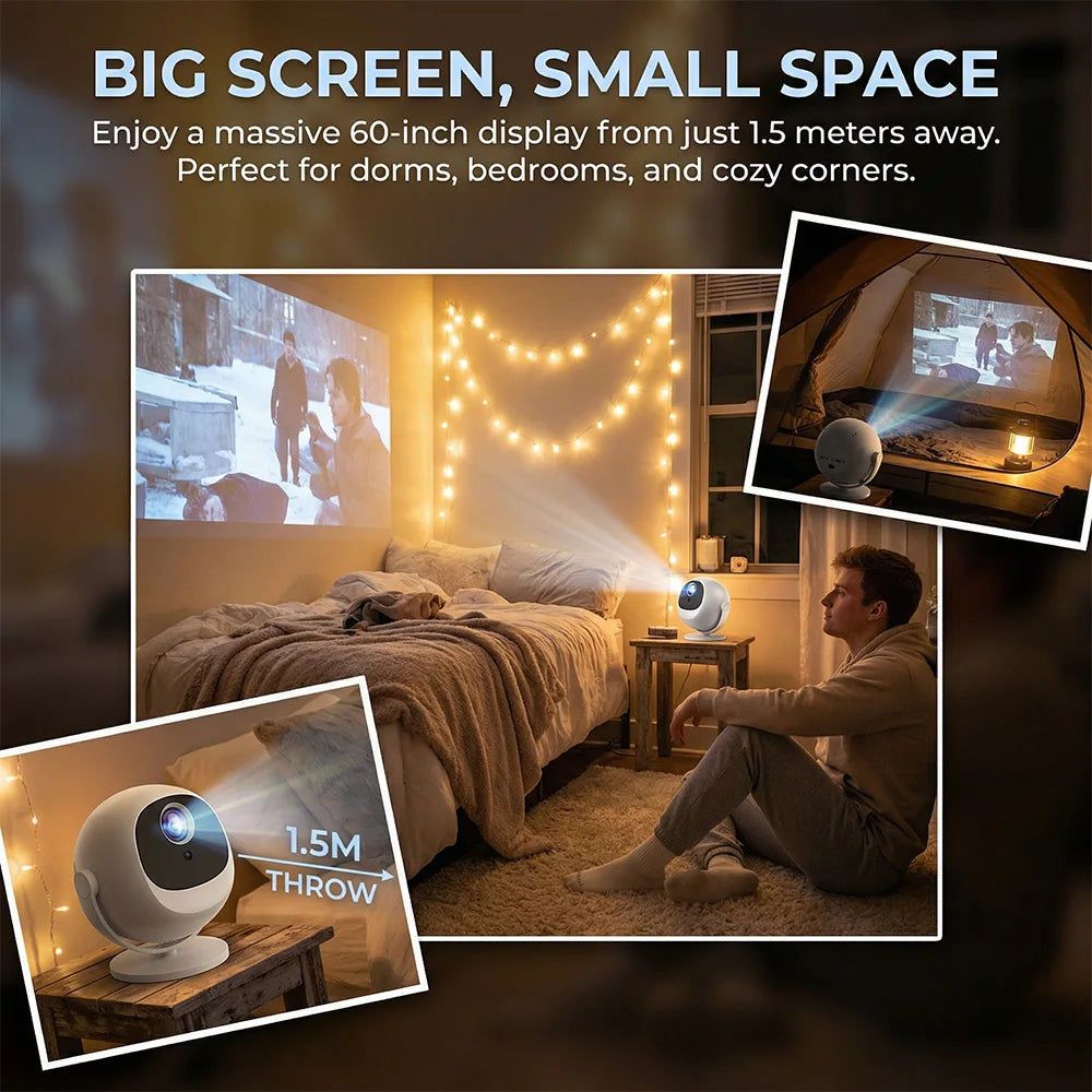 XBJ Portable Projector 1280x720 HD With WiFi Bluetooth HDMI USB