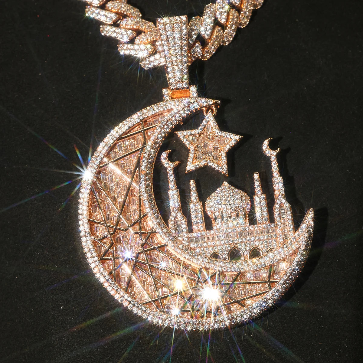 Lyee Cyee Rose Gold Plated Islamic Crescent Moon Pendant