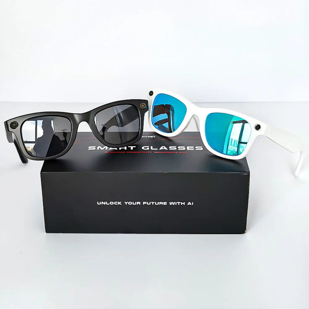 GS4 Max Smart Glasses Dual Lenses 8MP 1080p Video Camera