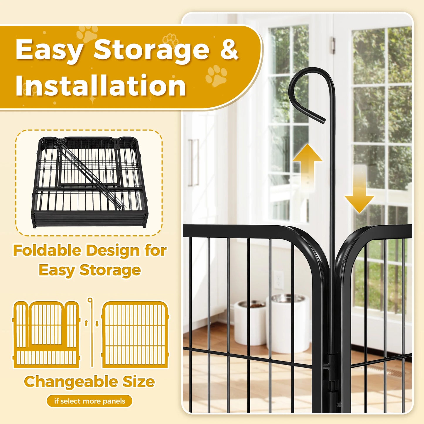 Dog Playpen With Door Foldable Metal Fence For Outdoor Indoor Use Heavy Duty Durable Versatile For RV Camping