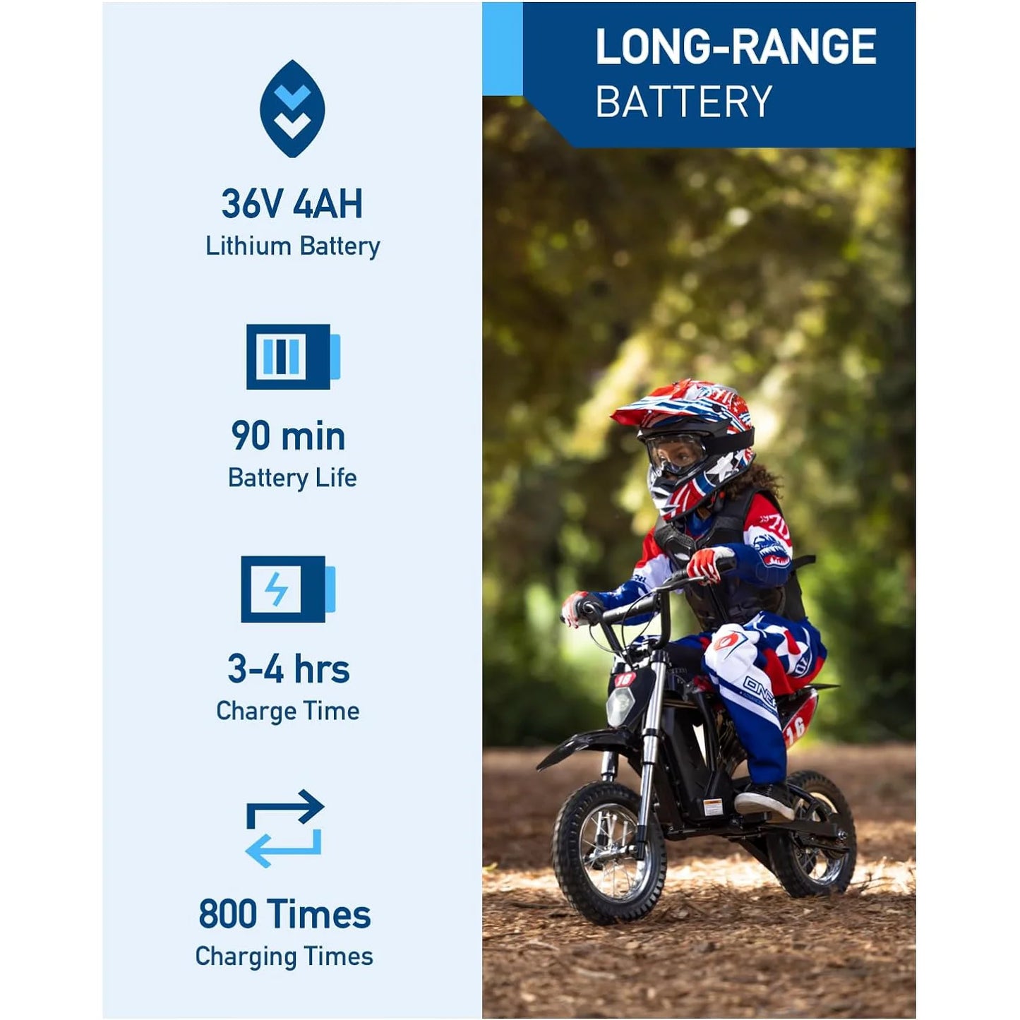 Hiboy Kids Electric Motorcycle With 36V Motor And Long Battery