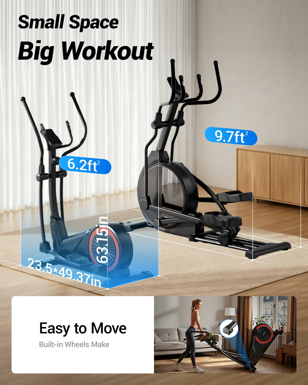 UMAY ET70 Magnetic Elliptical Exercise Machine With LCD Monitor