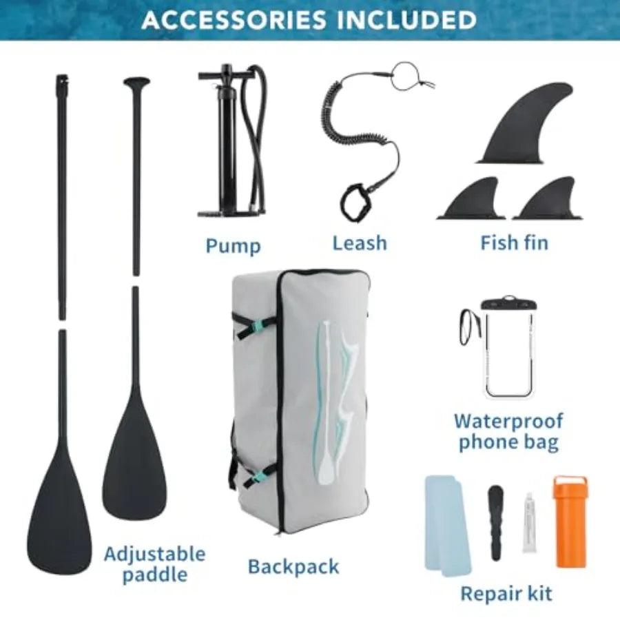 Inflatable Stand Up Paddle Board Ultra Stable Wide Design With PVC Drop Stitch Material For Outdoor Water Sports