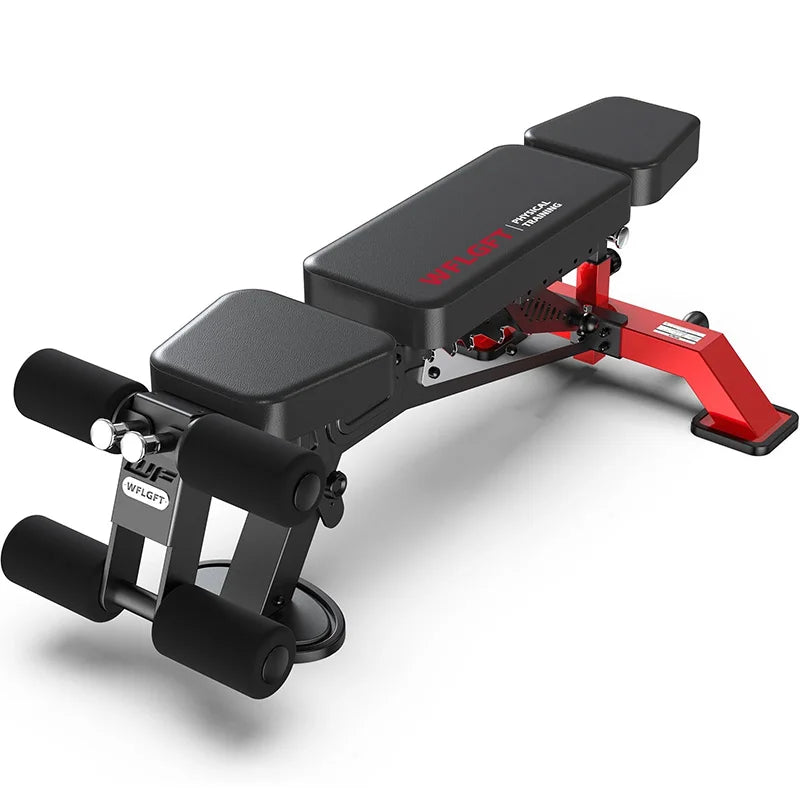 Pooboo Commercial Adjustable Weight Bench, Heavy Duty 1800LBS | Workout Bench for Home Gym, Flat, Decline, Incline Bench Press, Removable Leg & Elbow Support for Full Body Strength Training