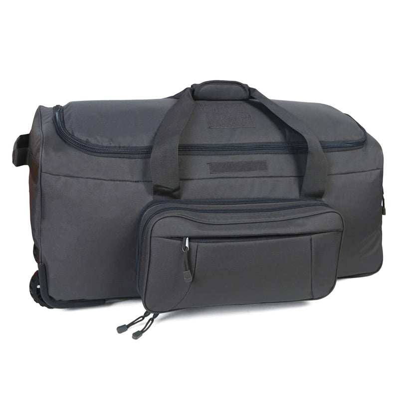 Q CN Tactical Rolling Luggage for Travel and Camping