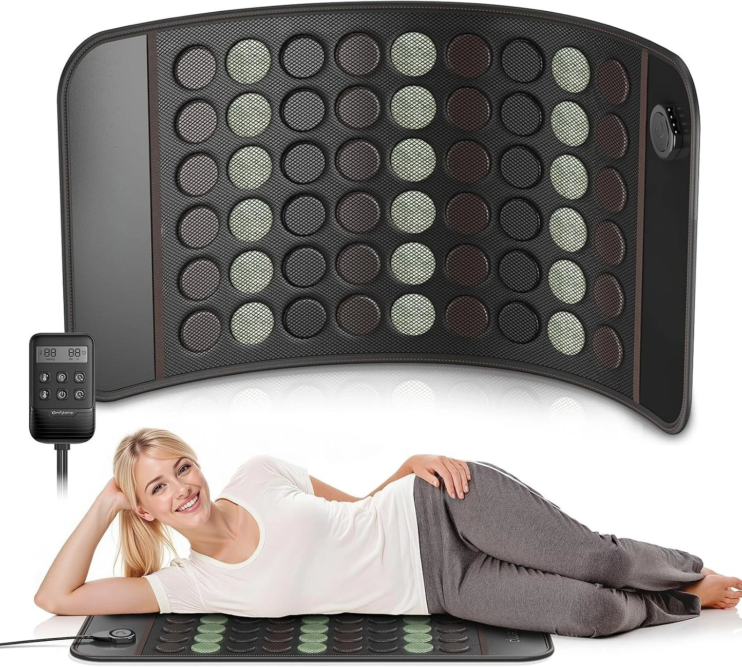 Far Infrared Heating Pad Featuring Jade Tourmaline Stones And Timer